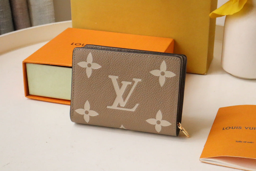 Louis Vuitton CLEA WALLET 12CM BEIGE LARGE MONOGRAM EMPREINTE LEATHER