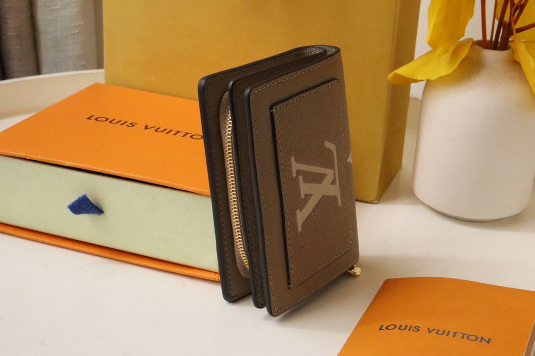 Louis Vuitton CLEA WALLET 12CM BEIGE LARGE MONOGRAM EMPREINTE LEATHER