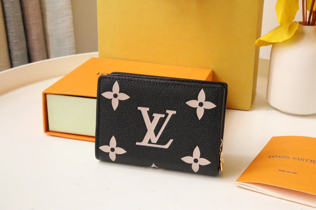 Louis Vuitton CLEA WALLET 12CM BLACK LARGE MONOGRAM EMPREINTE LEATHER