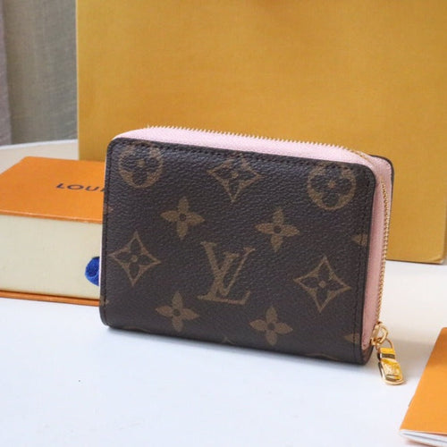 Louis Vuitton LOU WALLET 11.5CM BROWN PINK MONOGRAM CANVAS