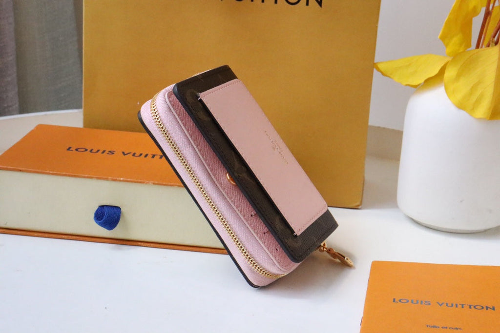 Louis Vuitton LOU WALLET 11.5CM BROWN PINK MONOGRAM CANVAS