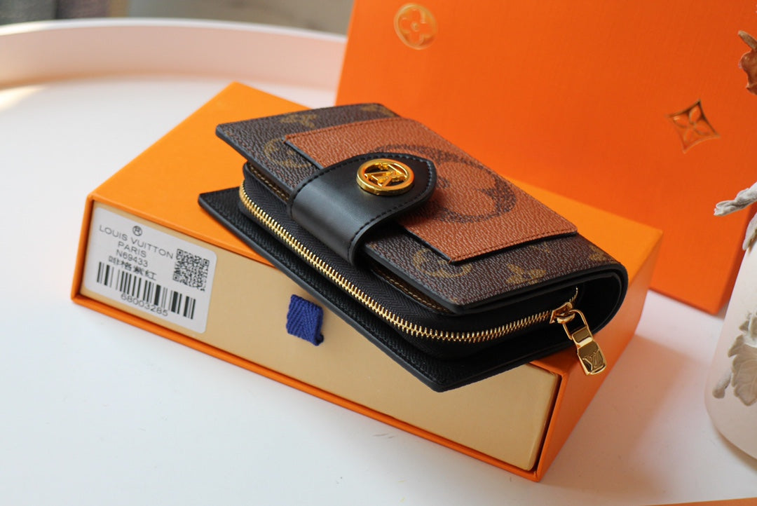 Louis Vuitton JULIETTE WALLET 13.5 BROWN ORANGE MONOGRAM CANVAS