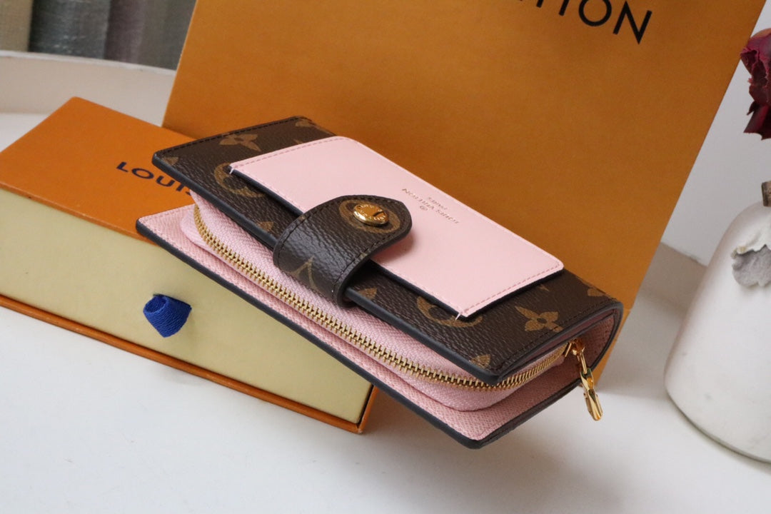 Louis Vuitton JULIETTE WALLET 13.5 BROWN PINK MONOGRAM CANVAS
