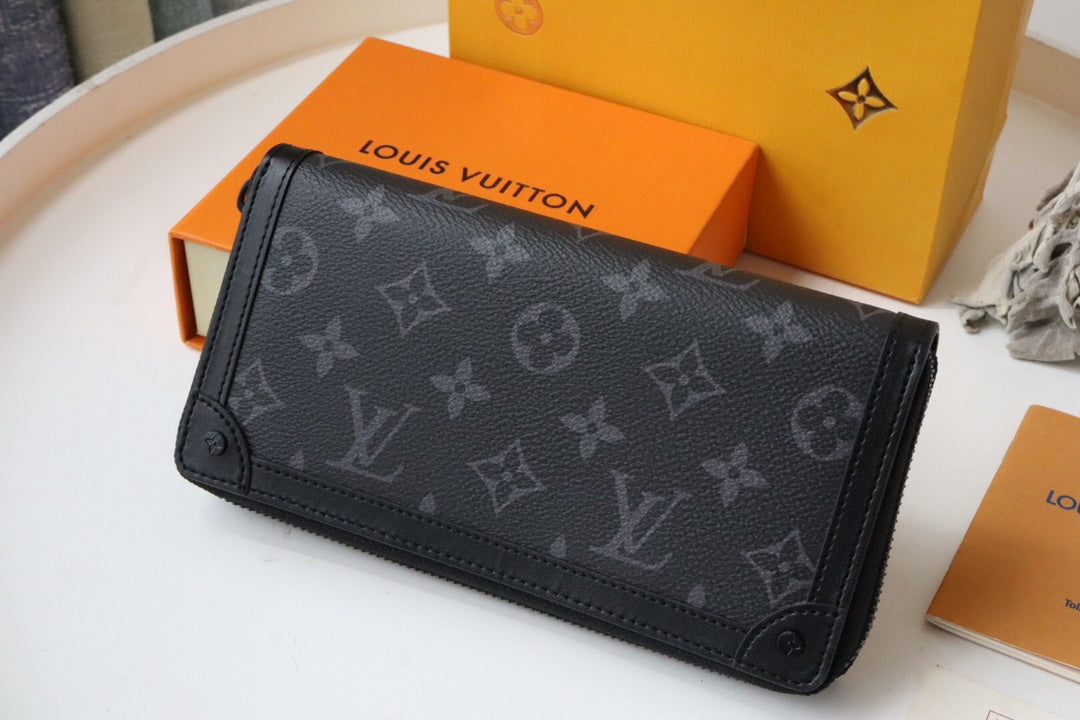 Louis Vuitton TRUNK ZIPPY WALLET 19.5 BLACK MONOGRAM CANVAS