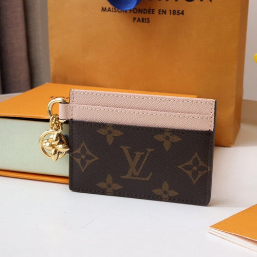 Louis Vuitton CHARM CARD HOLDER BROWN PINK MONOGRAM CANVAS