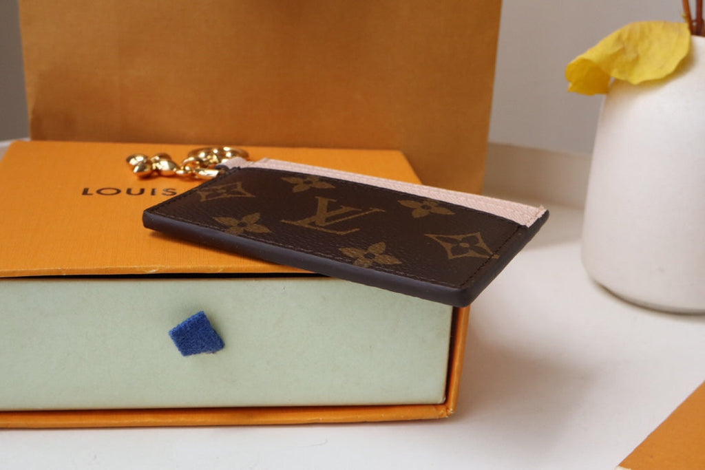 Louis Vuitton CHARM CARD HOLDER BROWN PINK MONOGRAM CANVAS