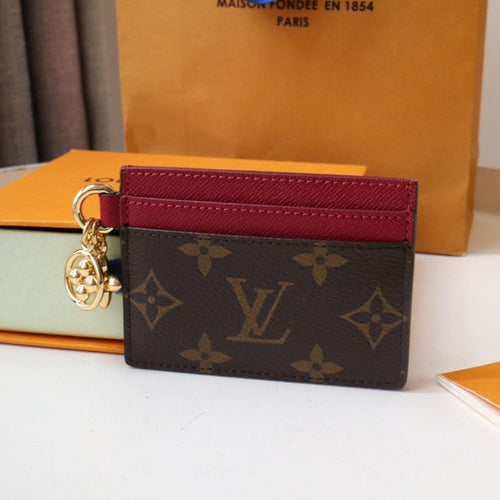 Louis Vuitton CHARM CARD HOLDER BROWN BURGUNDY MONOGRAM CANVAS