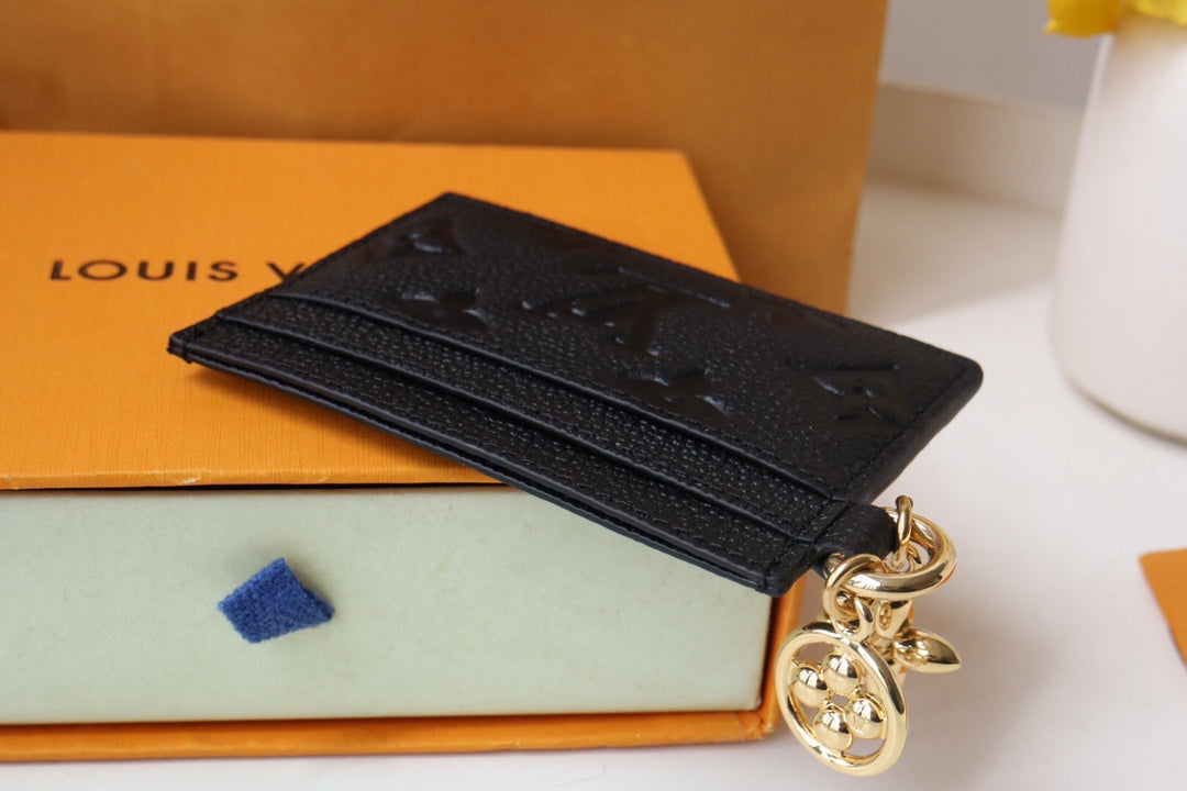 Louis Vuitton CHARM CARD HOLDER BLACK MONOGRAM CANVAS