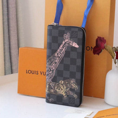 Louis Vuitton ZIPPY WALLET 20 BLACK CANVAS
