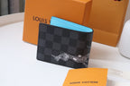 Louis Vuitton SLENDER WALLET 12 BLACK BLUE CANVAS