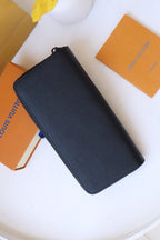 Louis Vuitton ZIPPY WALLET 10 BLACK AEROGRAM CALFSKIN
