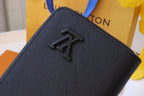 Louis Vuitton ZIPPY WALLET 10 BLACK AEROGRAM CALFSKIN