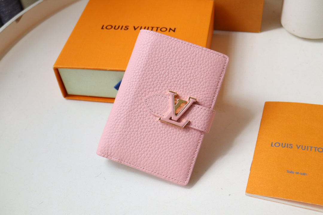 Louis Vuitton VERTICAL COMPACT WALLET PINK CAPUCINES