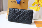 Louis Vuitton ZIPPY WALLET 19 BLACK EMBOSSED LAMBSKIN