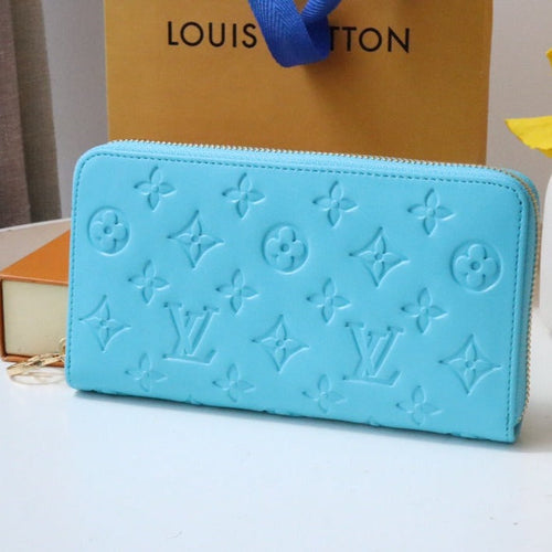 Louis Vuitton ZIPPY WALLET 19 CLOUD BLUE EMBOSSED LAMBSKIN