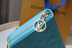 Louis Vuitton ZIPPY WALLET 19 CLOUD BLUE EMBOSSED LAMBSKIN