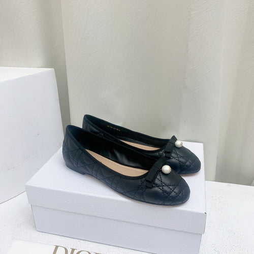 DIOR BALLET FLAT BLACK MOP FRONT
