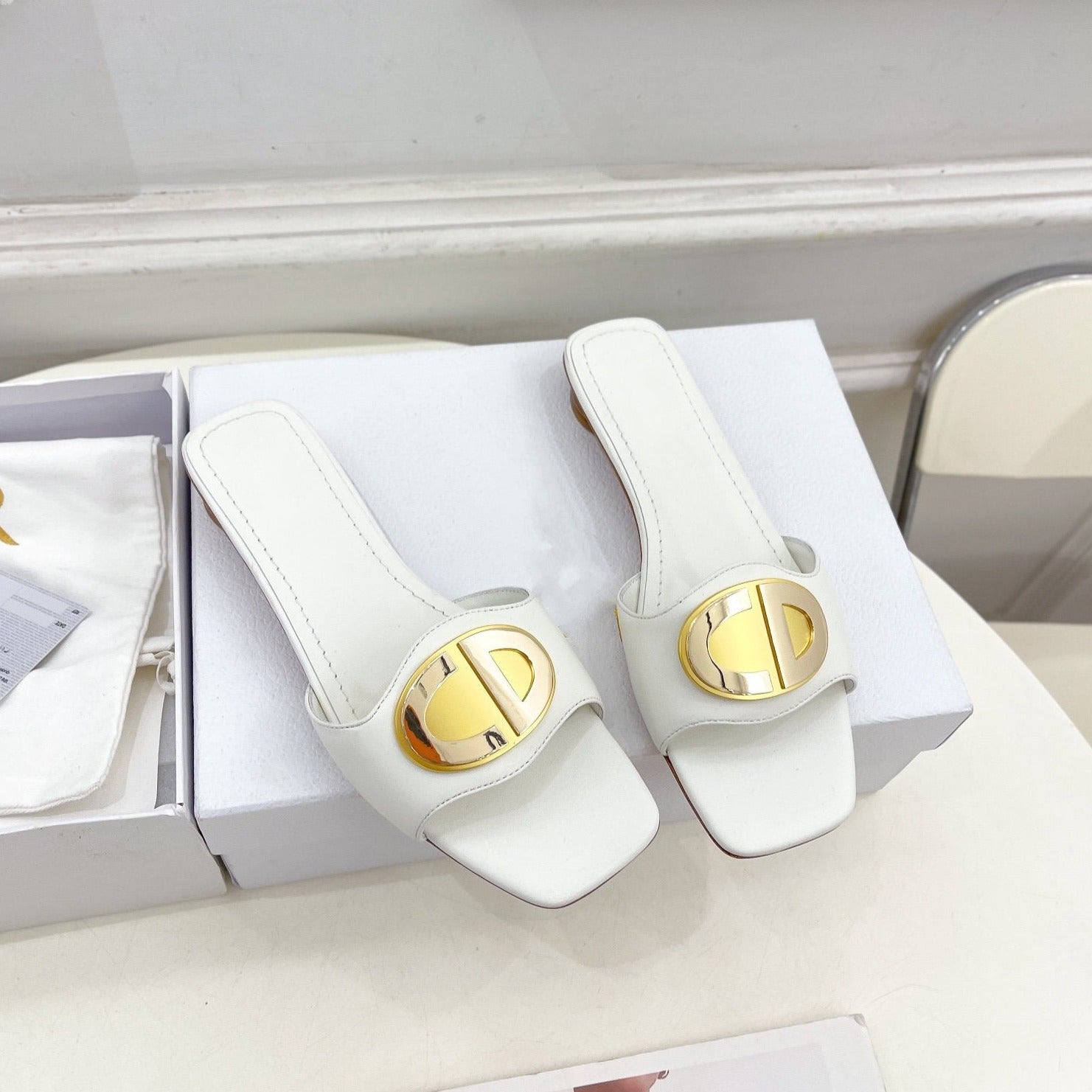 DIOR FOREVER HEELED 1.5CM WHITE