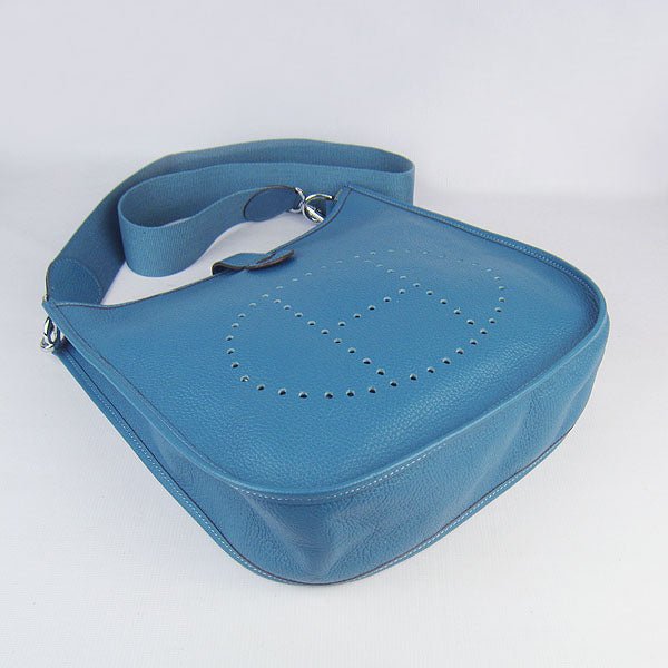 Hermes Evelyne I handbag H6309 blue silver