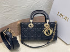 DIOR SMALL LADY D-JOY 22 BLACK LAMBSKIN