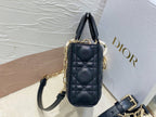 DIOR SMALL LADY D-JOY 22 BLACK LAMBSKIN