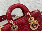 DIOR SMALL LADY D-JOY 22 RED PATENT CALFSKIN