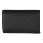 SAINT LAURENT - Black Pebbled Calfskin Uptown Chain Wallet
