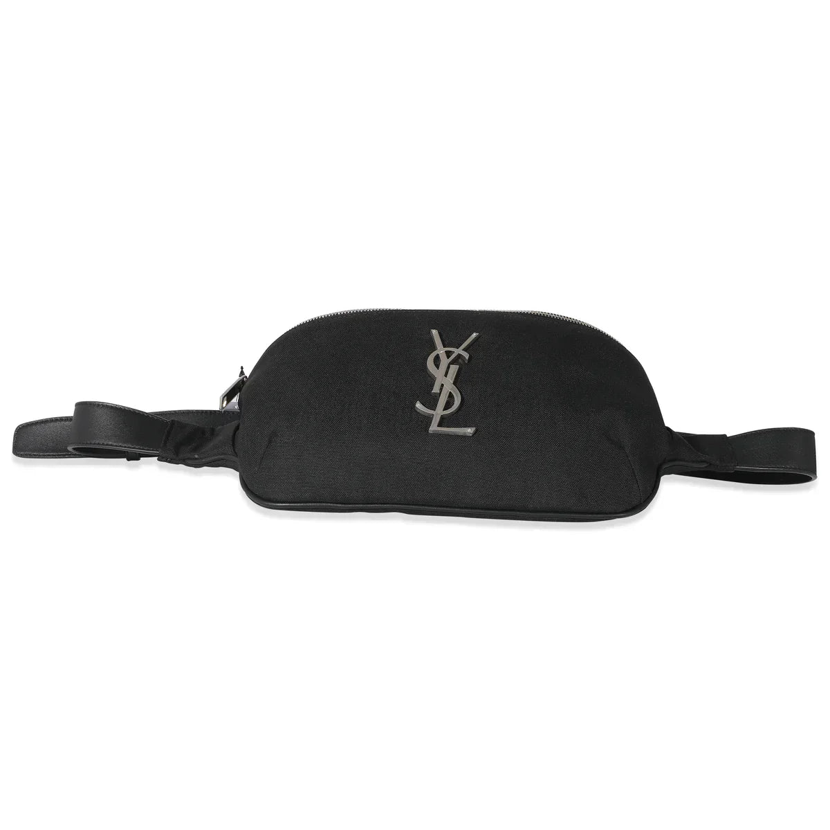 SAINT LAURENT - Black Canvas Cassandre Classic Belt Bag