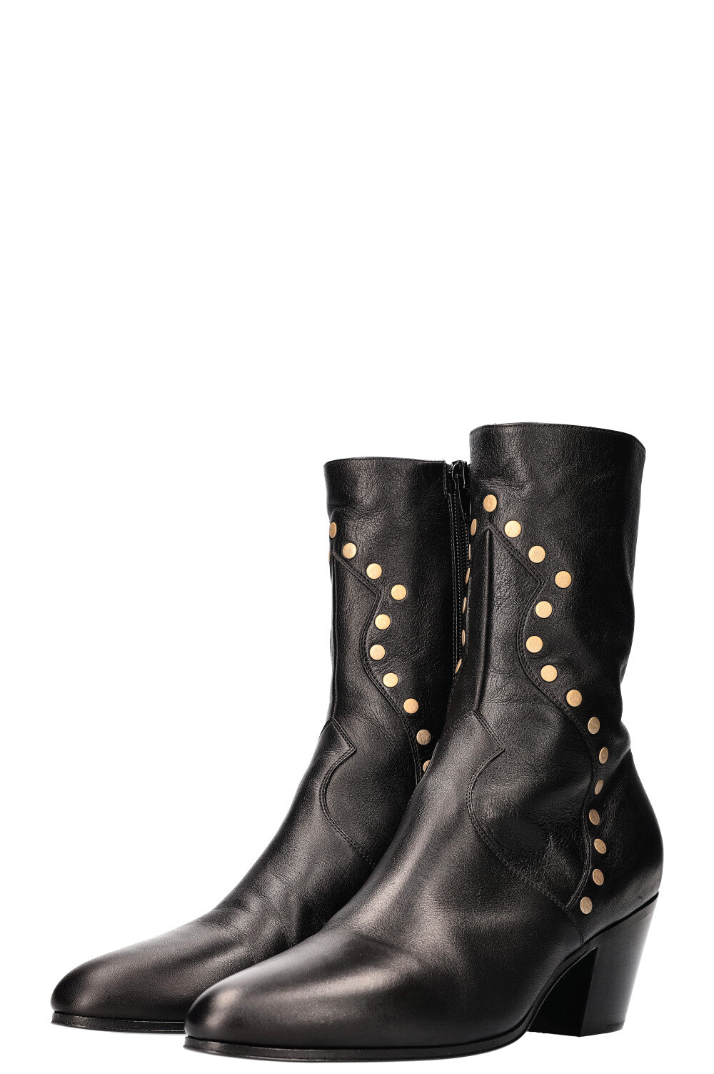 CELINE Cowboy Boots Studs Black