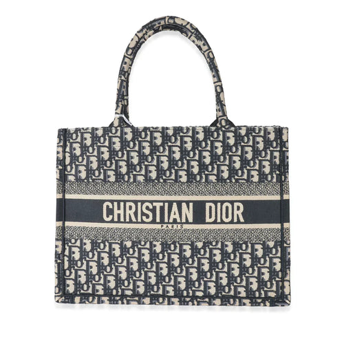 DIOR - Ecru Blue Oblique Medium Book Tote