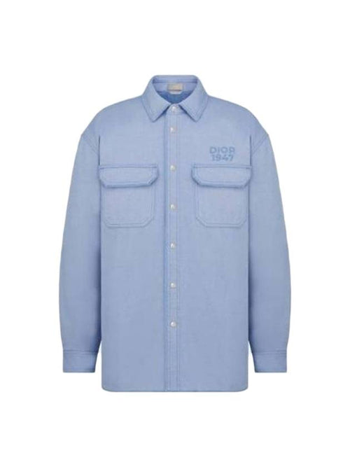 Overshirt Cotton Jacket Blue Dior