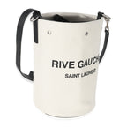 SAINT LAURENT - White Linen Rive Gauche Bucket