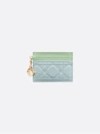 Lady Freesia Card Wallet Blue Dior