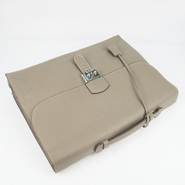 Hermes Briefcases 2813 Cow Leather Grey