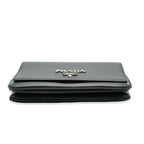 PRADA - Black Calfskin Logo Flap Chain Crossbody
