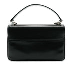 PRADA - Black Calfskin Logo Flap Chain Crossbody