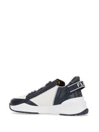 Fendi Flow FF Jacquard Leather Running Low Top Sneakers Blue