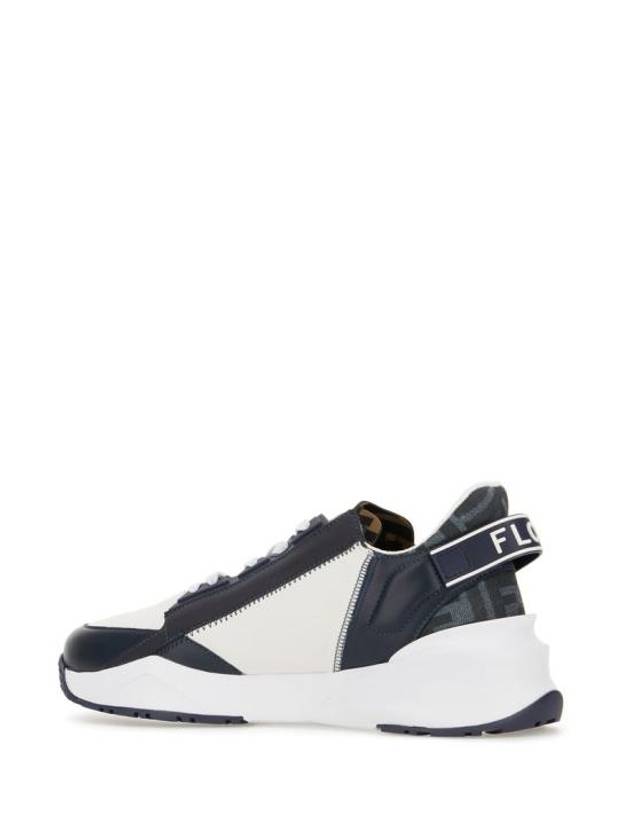 Fendi Flow FF Jacquard Leather Running Low Top Sneakers Blue