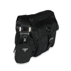 PRADA Black Re-Nylon Front Pocket Shoulder Bag