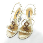 Louis Vuitton Monogram Leather Wedge Sandals