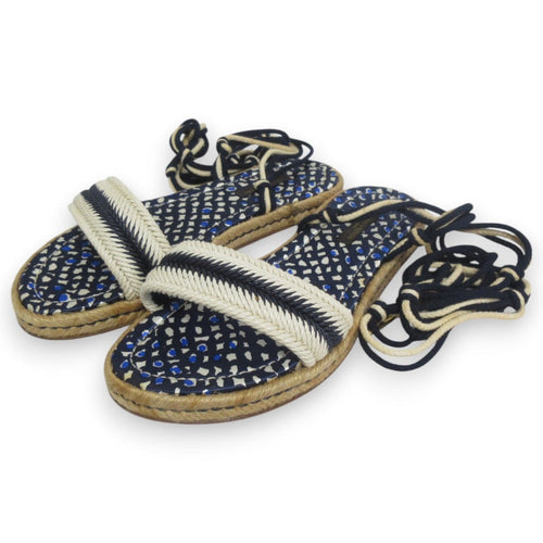 Louis Vuitton Shoelace Strap Jute Flat Sandals