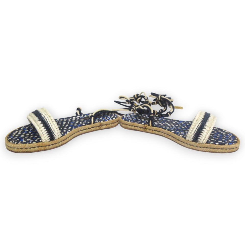 Louis Vuitton Shoelace Strap Jute Flat Sandals