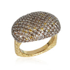 BOTTEGA VENETA Color Diamond Cocktail Ring in 18k White Gold/Yellow Gold 3 CTW