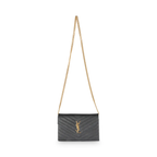 SAINT LAURENT - Black Grain De Poudre Cassandre Wallet On Chain
