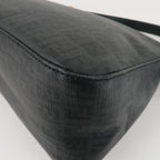 FENDI Zucchino Mamma Baguette PVC Leather Bag Black 8BR001