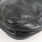 FENDI Mamma Baguette Leather Hand Bag Shoulder Bag Black Green