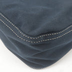 FENDI Mamma Baguette Canvas Leather Shoulder Bag Navy 26325