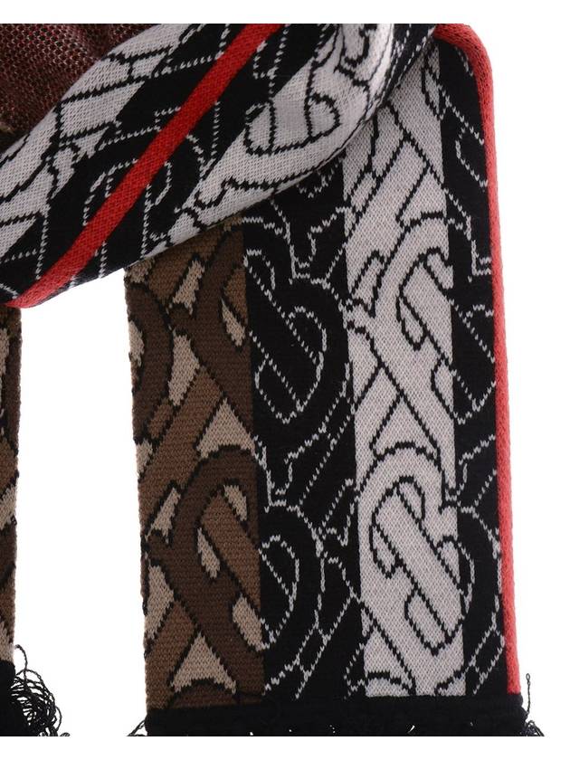 Burberry TB Monogram Stripe Knit Football Scarf Bridal Brown