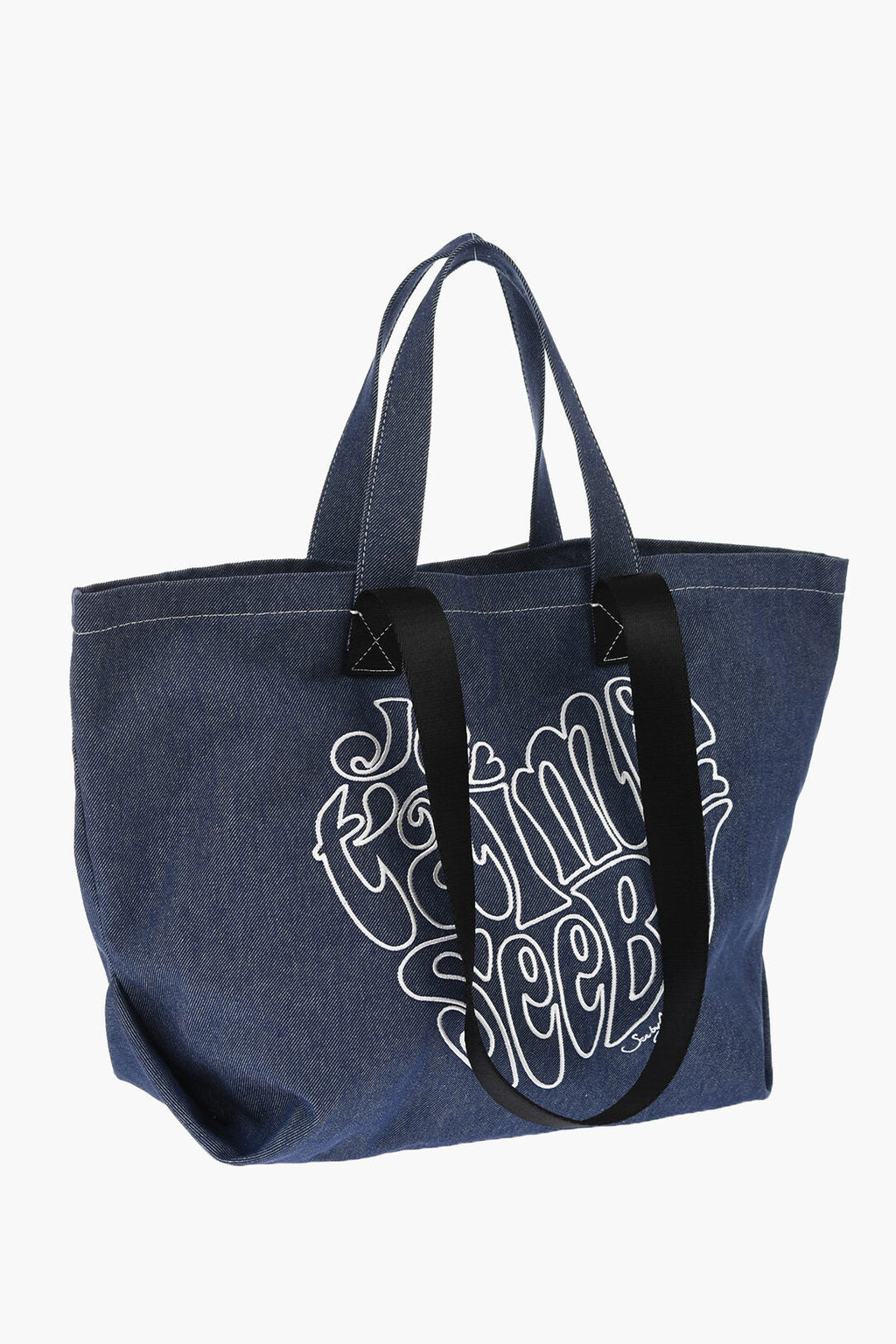 Chloe See By Denim Tote Bag With Embossed Embroidery