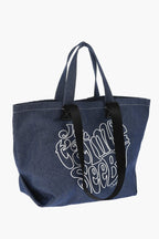 Chloe See By Denim Tote Bag With Embossed Embroidery